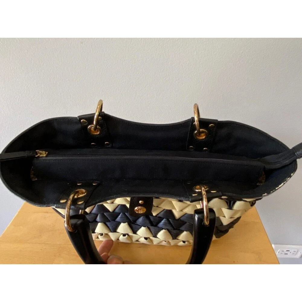 Vintage Forth & Towne Woven Straw Top Handle Satchel Handbag